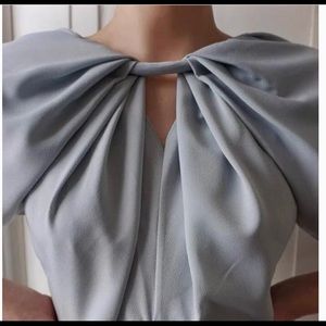 Minimalist dusty blue cocktail dress